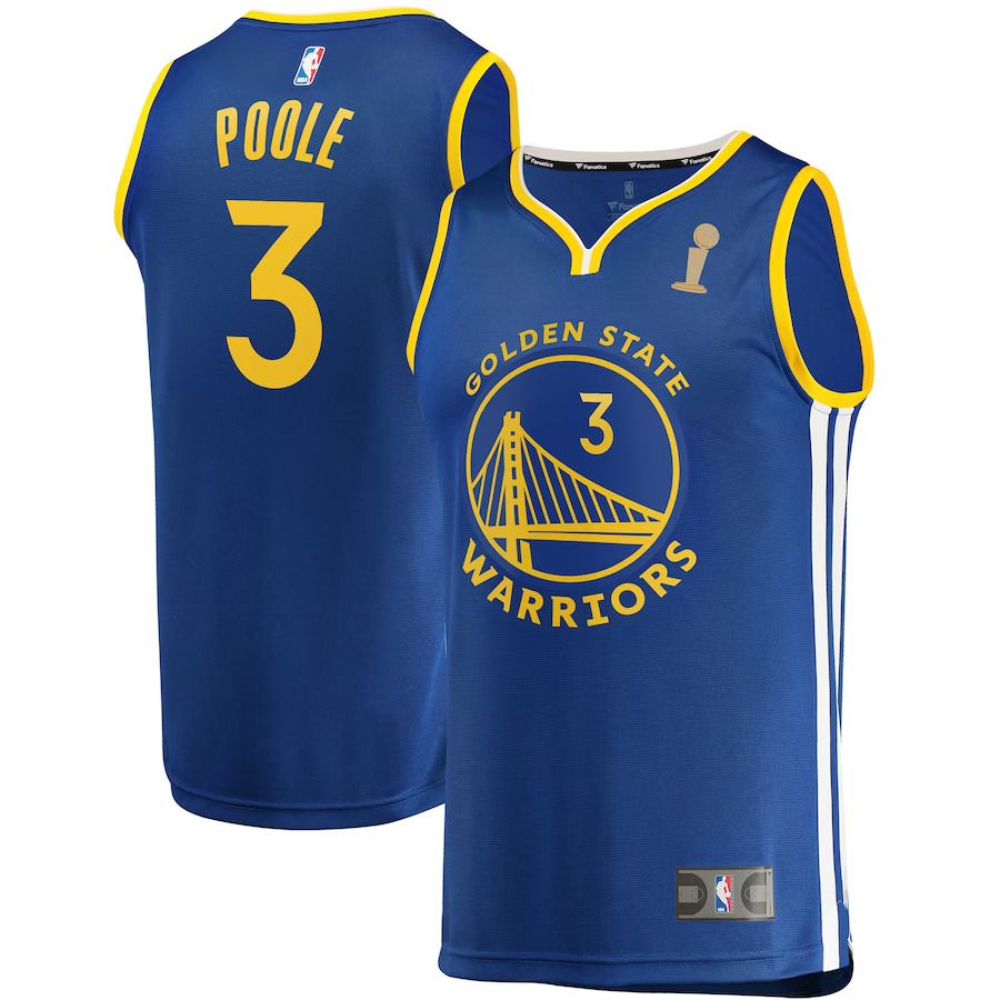 Men Golden State Warriors #3 Jordan Poole Fanatics Branded Royal Finals Champions Fast Break Replica Player NBA Jersey->golden state warriors->NBA Jersey